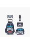 Game Print 5-Piece School Trolley Bag Set for Boys 5-8 Years with Lunch Bag - 16 inches - 2