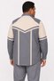 Men's Seasonal Relaxed Fit Shirt Jacket Dark Gray Beige - 3