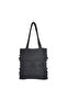 Hand-Tufted Navy/Black Cotton Tote – Boho Chic & Artisanal Charm