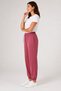 Relaxed Fit Double Pocket Jogger Draped Elastic Leg Pink Women's Sweatpants - 4