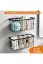 2 Pack Adhesive Cabinet Door Organizer, No Drill Wall Mounted Storage Box for Pantry Door, Kitchen & - 3
