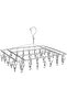 Clothes Drying Rack with 40 Clips,Stainless Steel Laundry Drying Rack Folding Sock Hanger,Wind-Proof