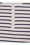 Navy Blue Crew Neck Striped Women's Bodysuit - 7