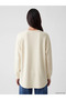 Beige Crew Neck Women's Sweatshirt Tunic - 4