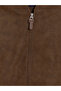 Brown Regular Fit Men's Suede Bomber Jacket - 7