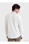 Ecru Slim Fit Striped Men's Shirt - 4