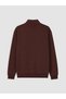 Burgundy Mock Neck Men's Thick Sweatshirt - 2