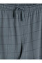 Anthracite Regular Fit Plaid Men's Pajama Bottoms - 7