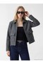 Anthracite Shirt Collar Women's Cashmere Jacket - 2