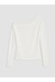 White Boat Neck Modal Blend Blouse - 5