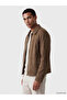 Brown Loose Fit Suede Look Men's Jacket