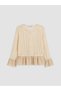 Beige Plus Size Lace Peplum Blouse - 2