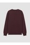 Burgundy Crew Neck Men's Thick Sweatshirt - 6