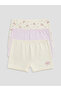 Ecru Bow Printed Girls' Boxer Shorts 3-Piece Set - 5