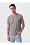 Gray Crew Neck Interlock Men's T-Shirt
