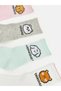 Pink Printed Girls' Socks 7 Pack - 2