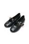 Black Color Buckle-Strapped Mary Jane Women's Flats - 2