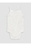 White Strappy Baby Girl Snapback Bodysuit 3-Piece Set - 2