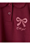 Burgundy Baby Collar Printed Girls' T-Shirt, Pack of 2 - 7