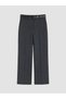 Anthracite Wide Leg Women's Trousers with Belt at the Waist - 6