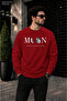 Men's Moon Phases Graphic Printed Crew Neck Casual Regular Fit Sweatshirt
