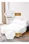 King Size 4Pc Fitted Sheet Set | Soft Microfiber Material | Embossed Stripe Bright White C - 3