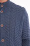 İndigo Men's 80% Wool 20% Acrylic Hair Knit Patterned Buttoned Stand Collar Knitwear Cardigan Trist-5371 - 5
