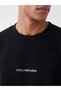 Black Crew Neck Slogan Printed Men's Sweatshirt - 3