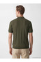 Khaki Polo Collar Soft Touch Men's Knitwear T-Shirt - 4