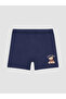 Navy Blue Girls' Teddy Bear Printed Boxer Shorts 3-Piece Set - 4