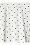 Ecru Elastic Waist Polka Dot Skirt - 6