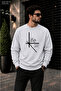 Men's Life Is Short Saat Mimarisi Graphic Printed Crew Neck Casual Regular Fit Sweatshirt