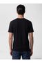 Black V-Neck Combed Cotton Men's T-Shirt - 4