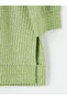 Green Crew Neck Women's Ribbed Tunic - 7