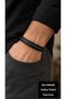 Cambrio Smoke Black Leather Men's Bracelet - Smoked Weave Multi-Row Design