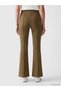 Khaki High Waist Flared Women's Trousers - 4