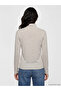 Beige High Neck Long Sleeve Women's Bodysuit - 3