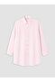 Pink Plus Size 100% Cotton Women's Shirt Tunic - 2