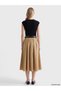 Black Crew Neck Color Block Belted Dress - 4