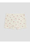 Ecru Bow Printed Girls' Boxer Shorts 3-Piece Set - 3