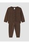 Brown Bow Detailed Baby Girl Set