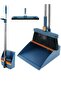 BELLSBERRY Long Handle Broom and Dustpan Set | Foldable Standing Pan for Indoor or Outdoor