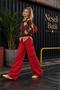 Women's Red College Style Argyle Buttoned Knitwear Cardigan Nbht06 - 4