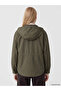Khaki Hooded Oversize Women's Jacket - 5