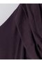 Plum V-Neck Balloon Sleeve Flared Evening Dress - 6