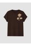 Brown Sequin and Bead Embroidery Women's T-Shirt