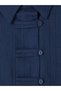 Navy Blue Striped Women's Shirt Tunic - 6