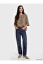 Brown Crew Neck Oversized Blouse - 2