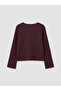 Plum V-Neck Tied Textured Blouse - 6