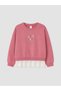 Green Printed Ruffled Girls' Sweatshirt 2-Piece Set - 5